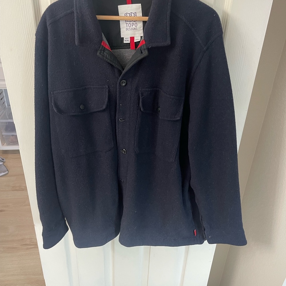 Topo Designs Merino Wool blend fleece shirt jacket